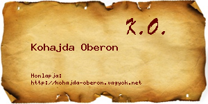 Kohajda Oberon névjegykártya